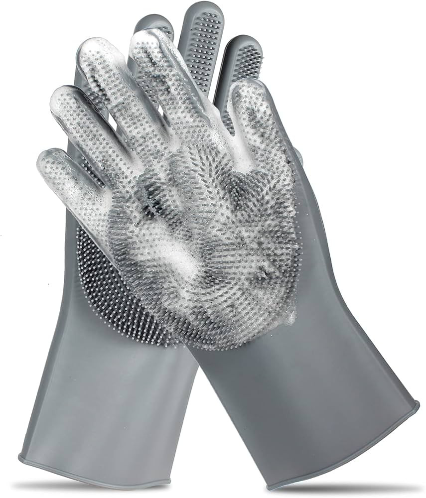 Pet Grooming Gloves - Gentle Dog Bathing Shampoo Brush - Massage Mitt with Enhanced Five Finger D... | Amazon (US)