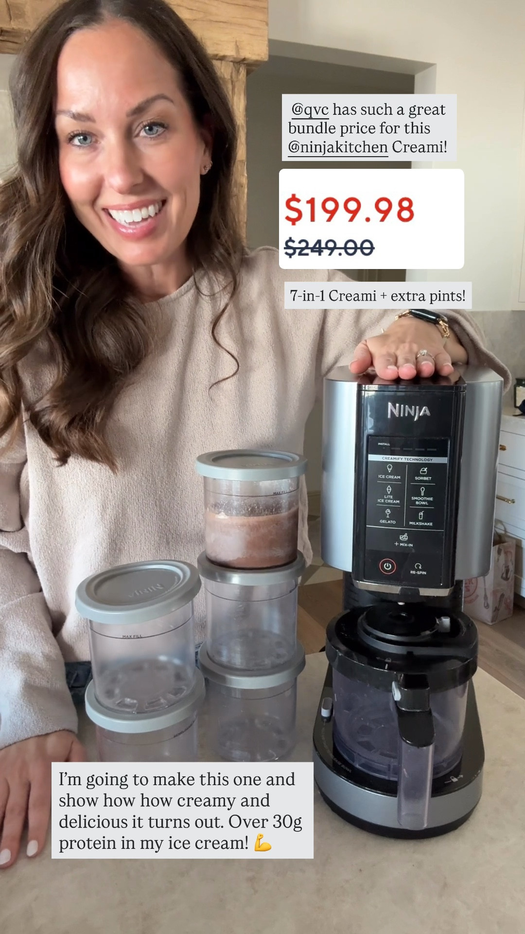 Great deal on the @ninjakitchen Creami right now from @QVC! Get this 7-in-1 plus extra pints and make the best protein ice cream!🍨 #loveQVC #ad 