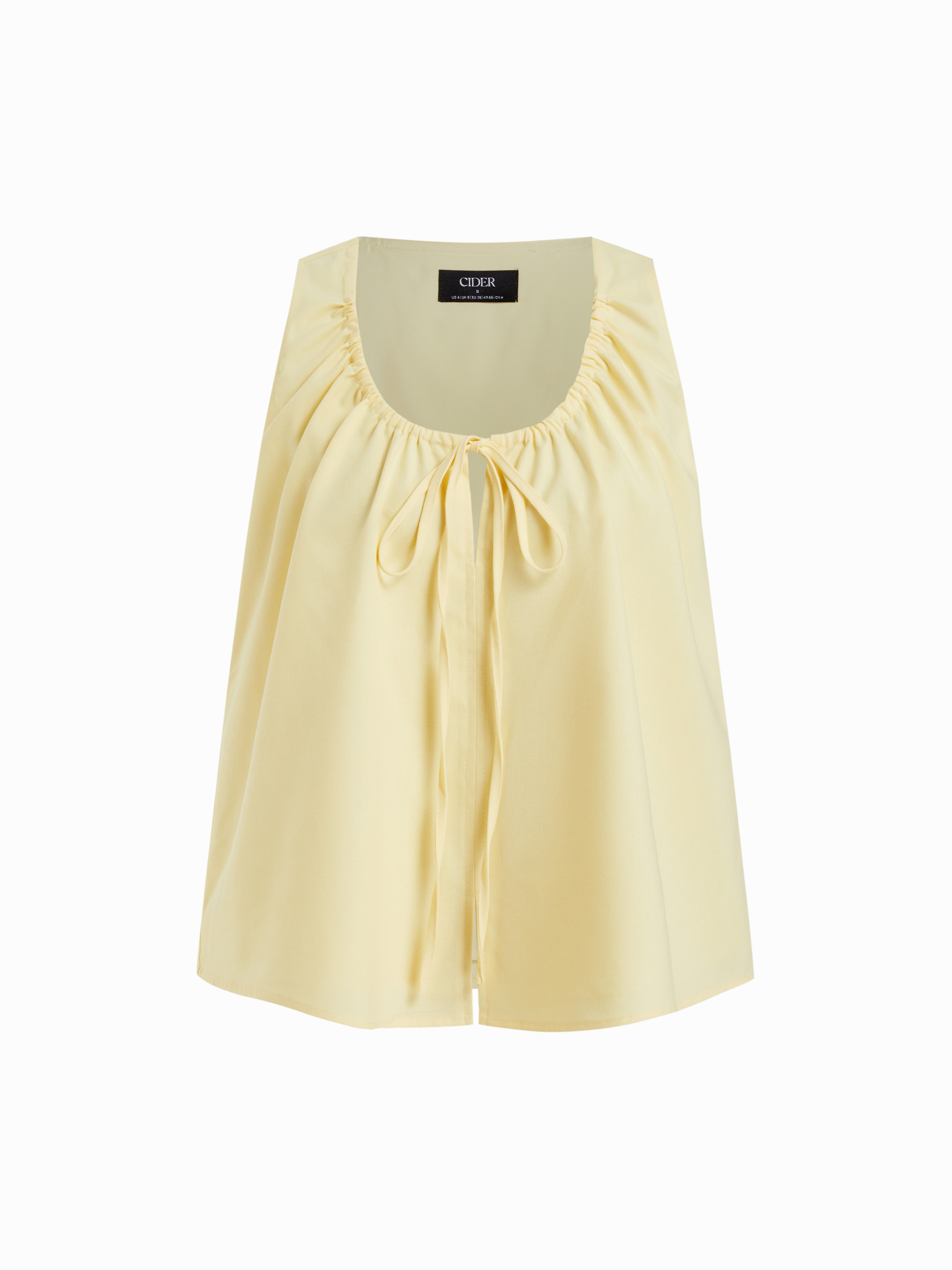 Linen-blend Tie-front Sleeveless Blouse | Cider