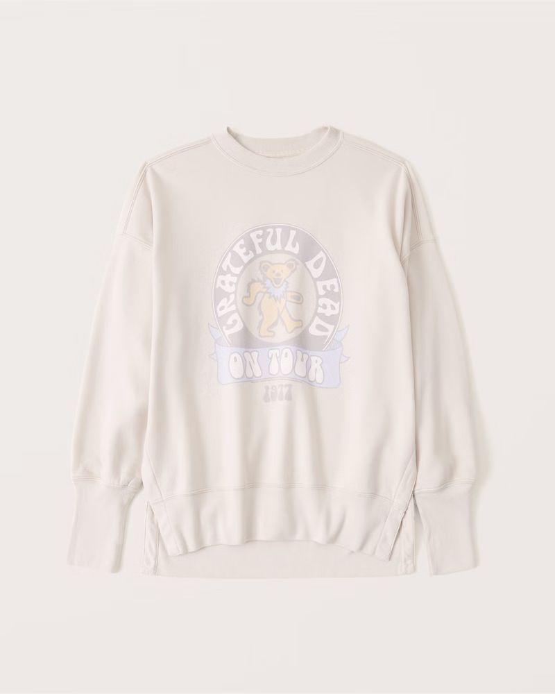 Women's Grateful Dead Split-Hem Tunic Crew Sweatshirt | Women's Tops | Abercrombie.com | Abercrombie & Fitch (US)