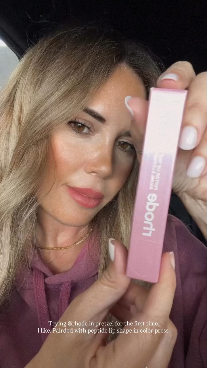 Trying @rhode in pretzel for the first time. 
I like. Pairded with peptide lip shape in color press. Blush: tan lines 

#LTKgrwm #LTKmorningroutine #LTKmomlife