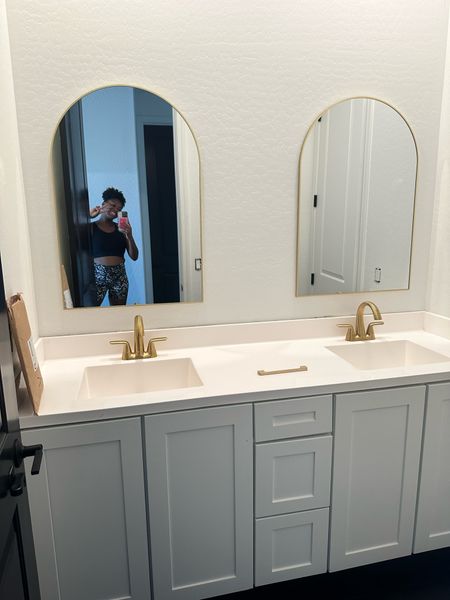 Updating the guest bathroom! I love these mirrors so much and they’re $70 on Amazon. It definitely elevates the room! 💛 

bathroom l decor l mirror l bathroom mirror l bathroom decor