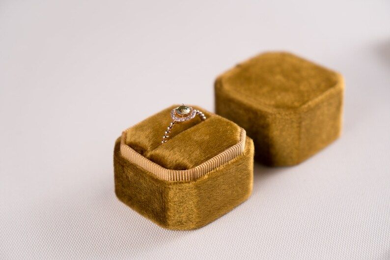 Velvet box - Velvet ring box - Octagonal ring box - Wedding - Gift - Brandy punch | Etsy (US)