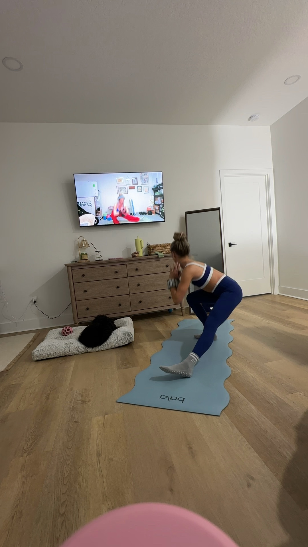 Abercrombie YPB studioFLEX cami sports bra size XS paired with Abercrombie YPB studioFLEX 7/8th length legging size XS. Pila barre workout grip socks. 

My workout and workout gear for my daily workout. I take pilates classes from @lexfish on Instagram she has a whole online platform and membership! Most of my pilates gear and tools are from Bala. Bala use code SLOANE15. 
#workoutgear #workoutwear #pilates #ootd #outfit #athleticwear #athleticoutfit #bikershorts #sportsbra #pilatesoutfit #athleisure #bala #pilatesworkout #pilateslovers #pilatestiktok #balabangles

#LTKfitnessgoals #LTKActive #LTKmorningroutine