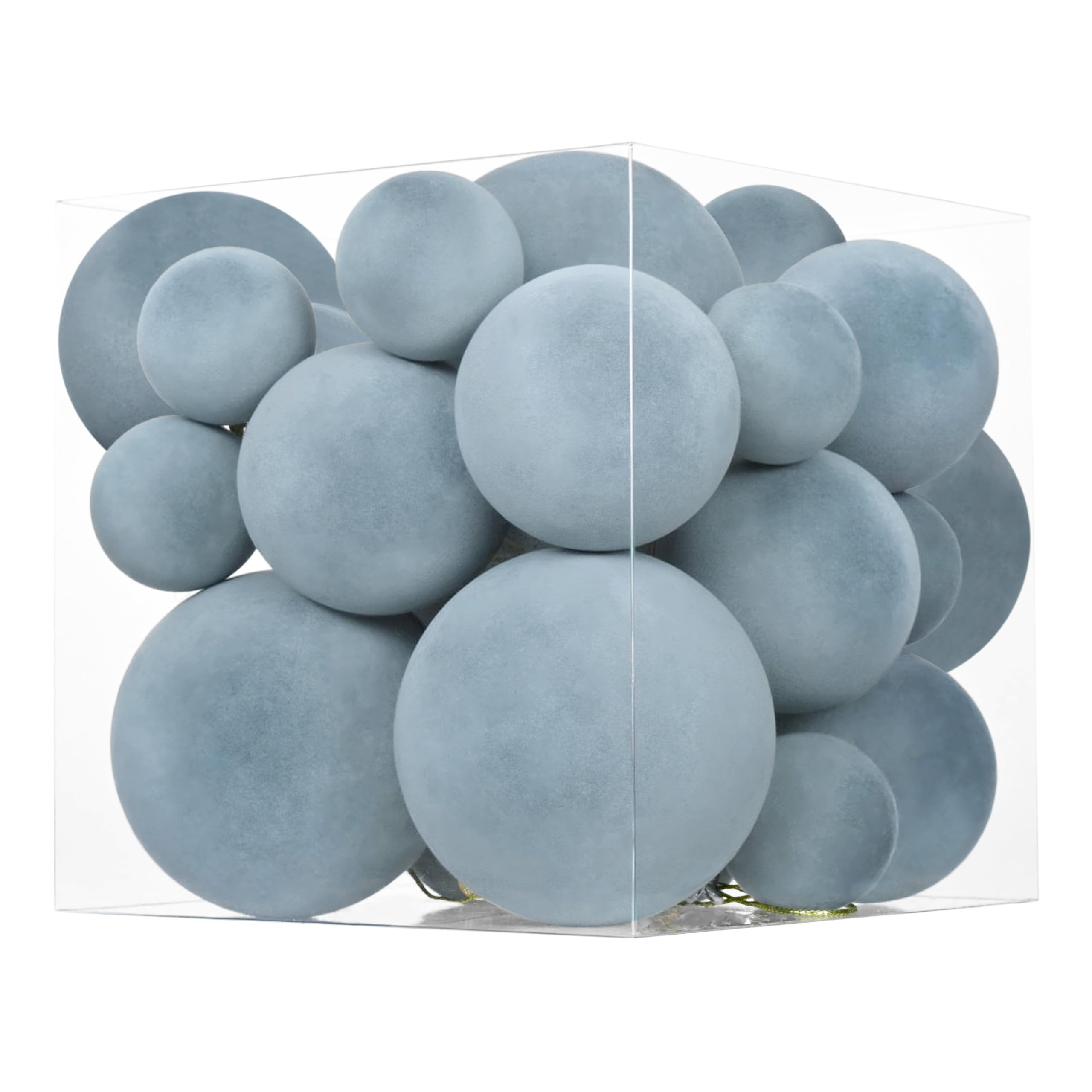 PYOF Christmas Ornaments 23 Pcs Velvet Ornaments for Christmas Tree, Mixed Sizes Flocked Balls Xm... | Amazon (US)