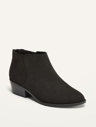 Faux-Suede Back Zipper Ankle Booties for Girls | Old Navy (US)