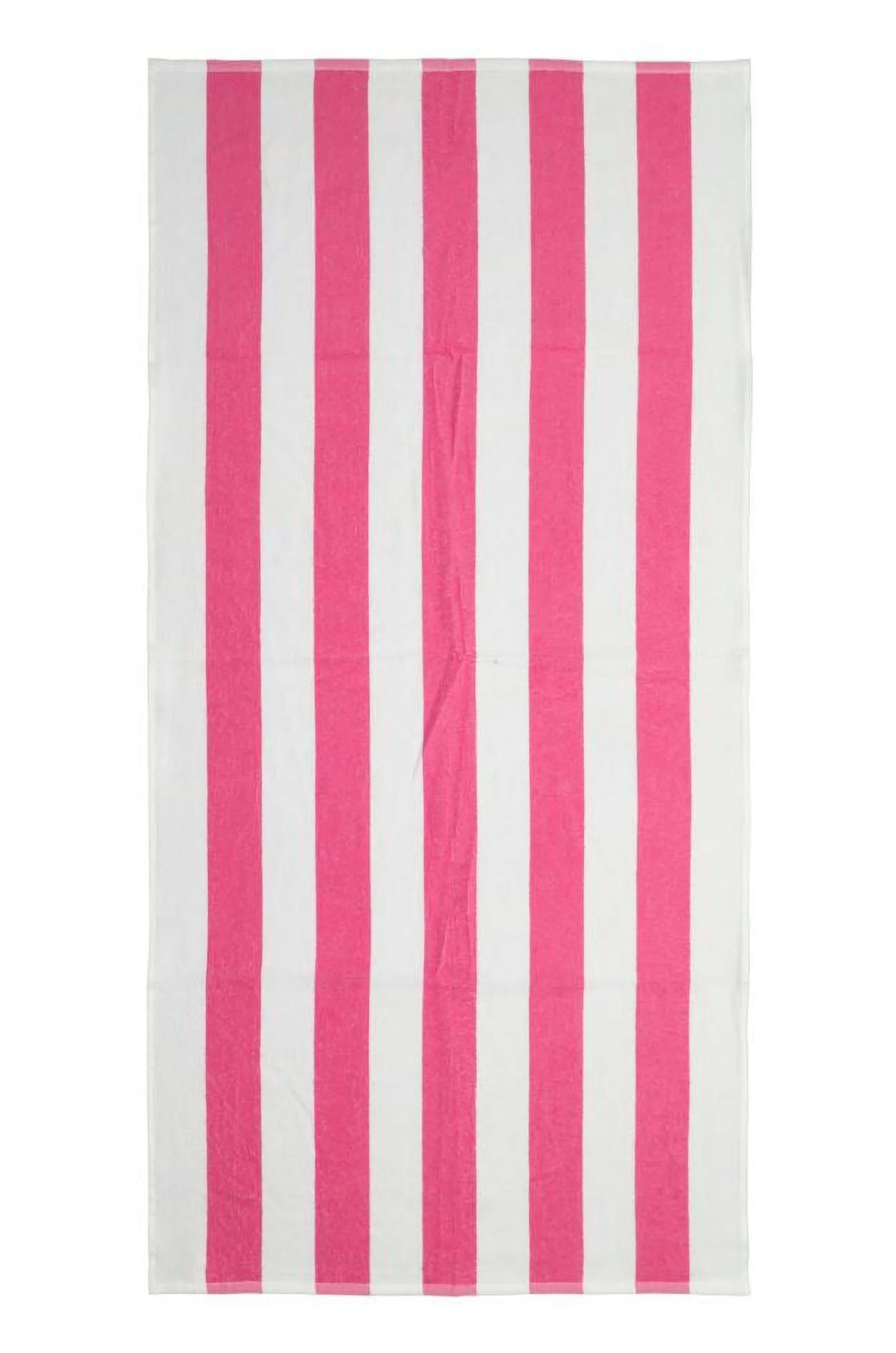Mainstays Pink & White Cabana Stripe Beach Towel, 28" x 58" | Walmart (US)