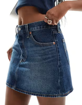 Levi's icon denim skirt in dark blue | ASOS (Global)