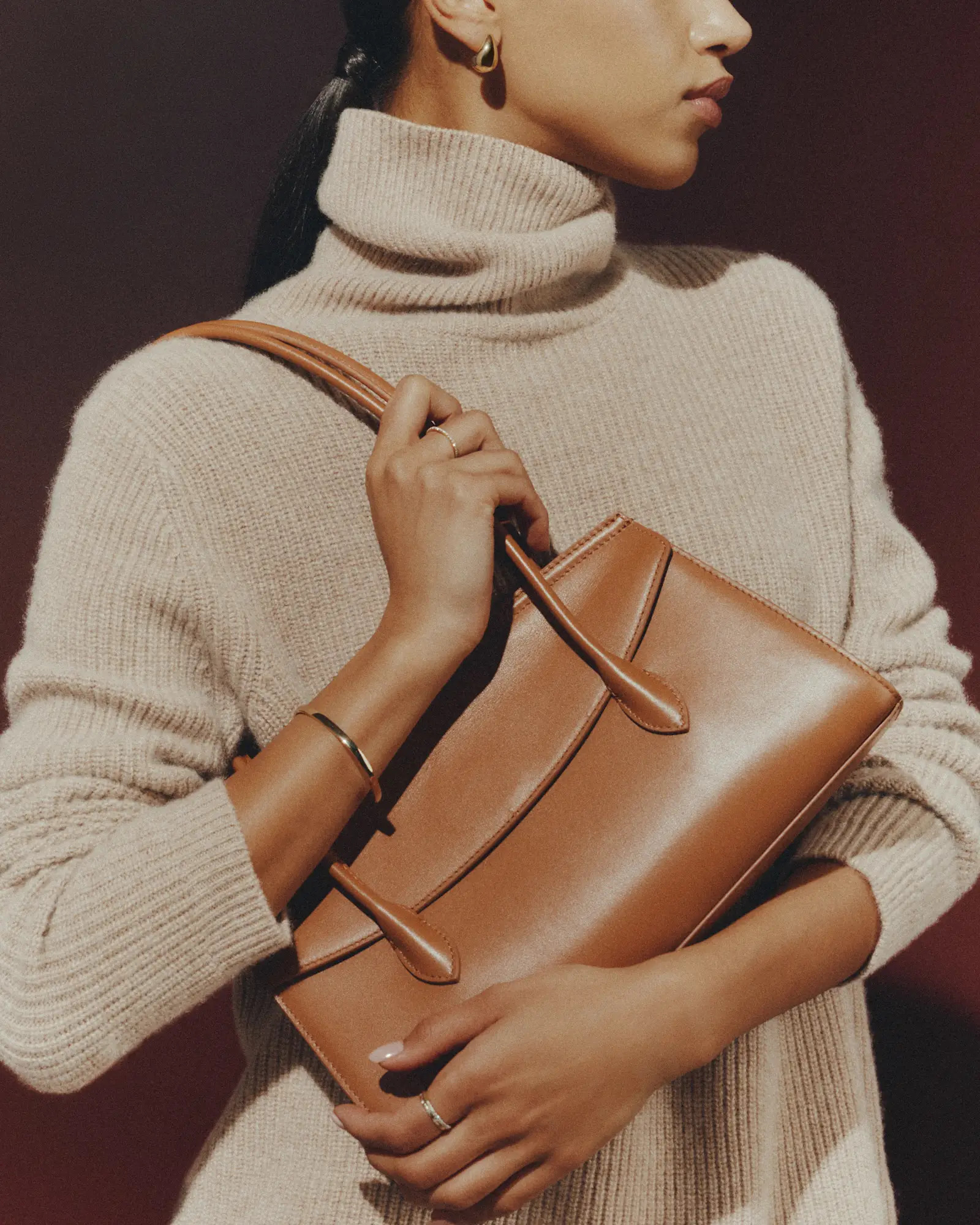 Italian Leather Double Strap Shoulder Bag | Quince