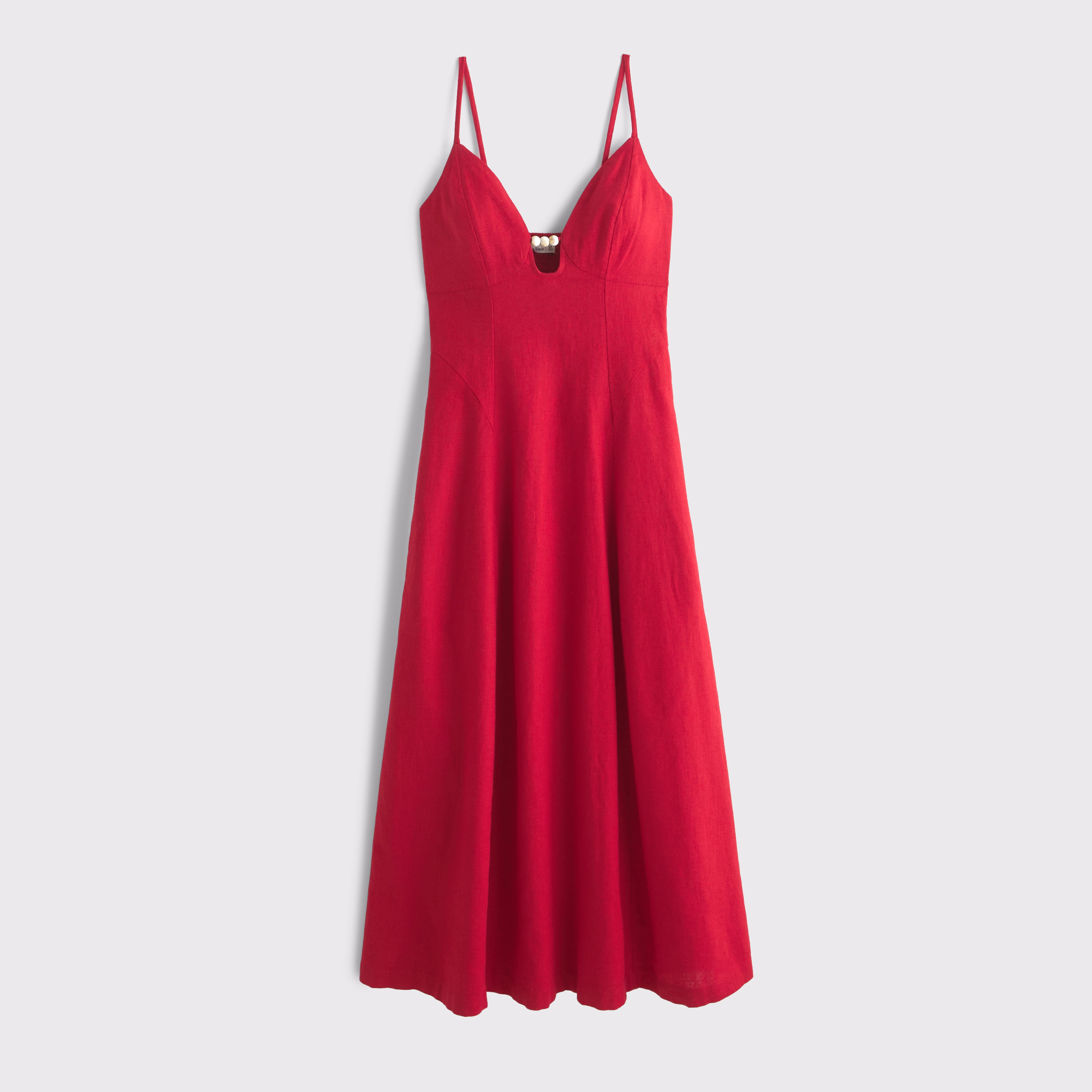 Beaded Flowy Midi Dress | Abercrombie & Fitch (US)