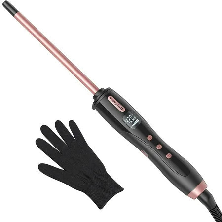 Wavytalk 3/8 Inch Small Curling Iron Small Curling Iron Wand for Short & Long Hair Ceramic Small Barrel Curling Iron with Adjustable Temperature Include Heat Resistant Glove (Rose Pink) C30 | Walmart (US)