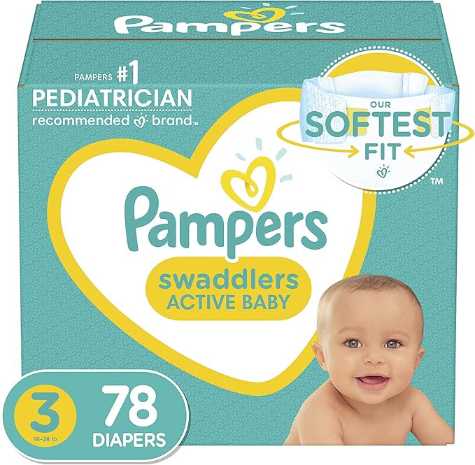 Pampers Diapers Swaddlers Disposable Baby Diapers Super Pack Packaging May Vary, 78 Count | Amazon (US)