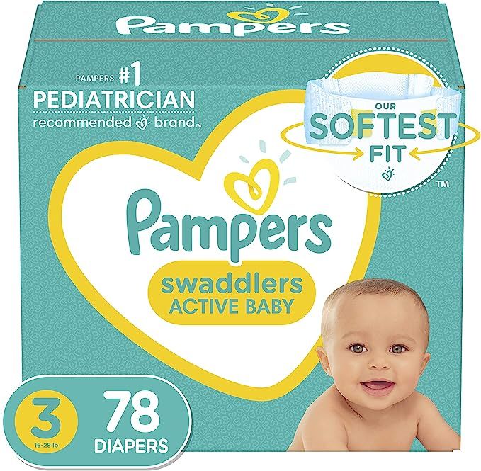 Pampers Diapers Swaddlers Disposable Baby Diapers Super Pack Packaging May Vary, 78 Count | Amazon (US)