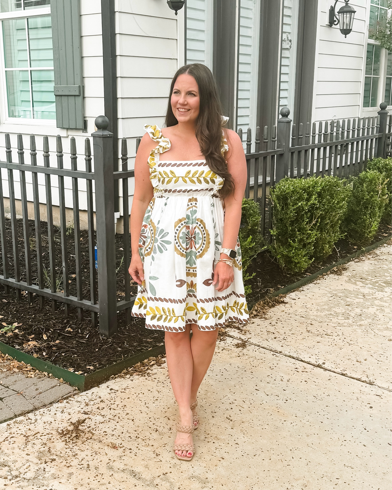 Sale alert! My cute summer dress is under $100! / Anthropologie finds / summer outfits / braided sandals / gold bangles 

#LTKFindsUnder100 #LTKSaleAlert #LTKSeasonal