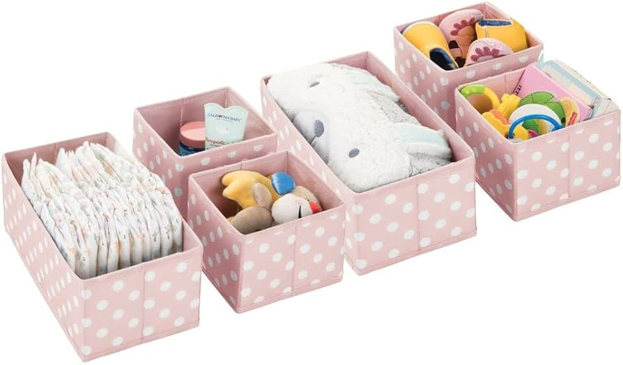 mDesign Fabric Drawer Divider Organizer Bin, Nursery/Bedroom Dresser, Closet, Shelf, Playroom Org... | Amazon (US)