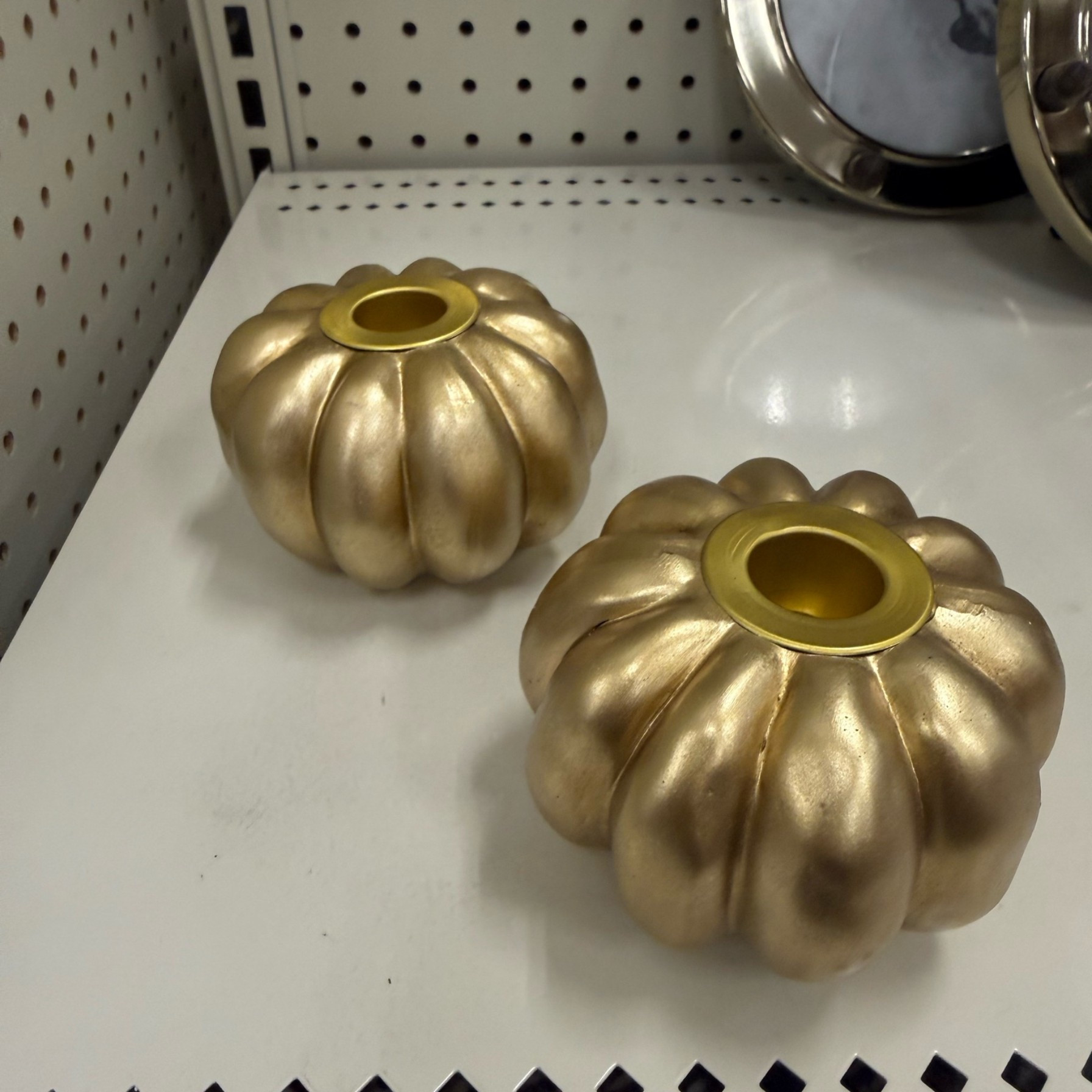 Gold pumpkin holder