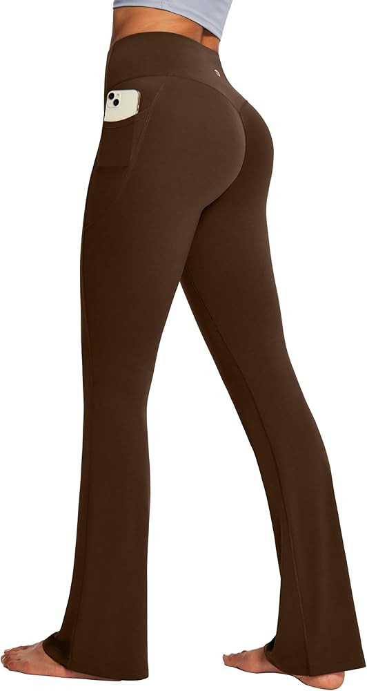 IUGA Mini Flare Leggings for Women Tummy Control Yoga Pants with Pockets | Amazon (US)