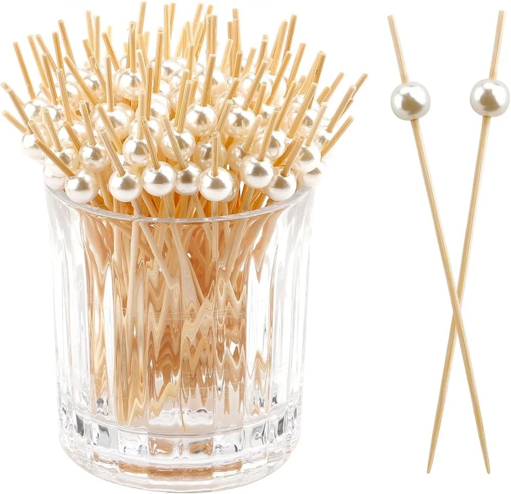 NOGIS 100PCS Fancy Toothpicks for Appetizers, 4.7 inch Pearls Cocktail Picks for Party Decoration... | Walmart (US)