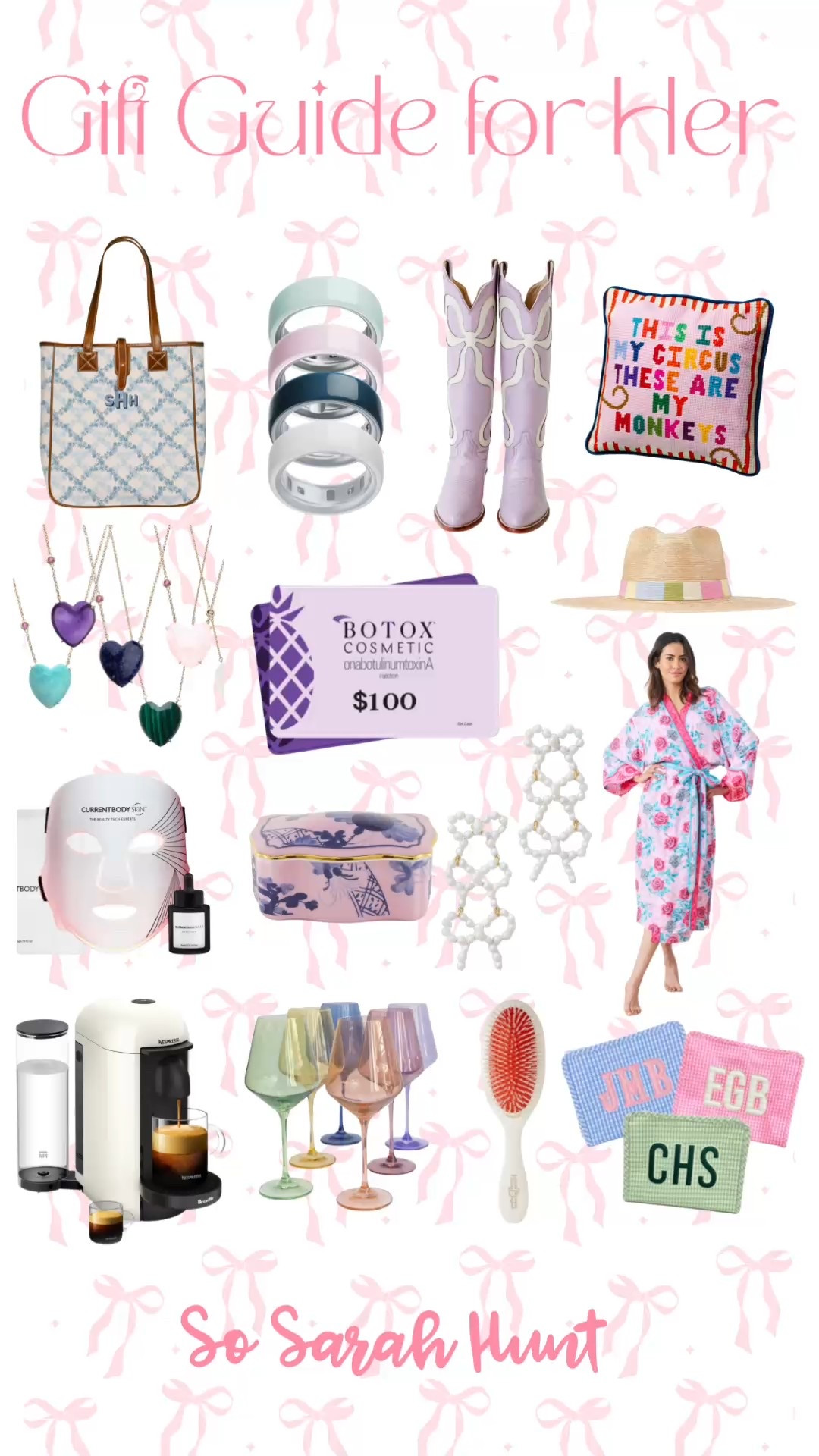Gift Guide for HER! Treat yoself! Aka my grind up wish list!!! 
#giftsforme
#giftsformom
#giftsforyou
#treatyourself
#giftideas
 
Needlepoint
LED face mask
Comfy pretty robe
Nespresso
Estelle colored glasses
Botox
Jane win necklace 
Petite Paloma boots
Barrington bag
TRVL bags 

#LTKStyleTip #LTKHoliday #LTKGiftGuide