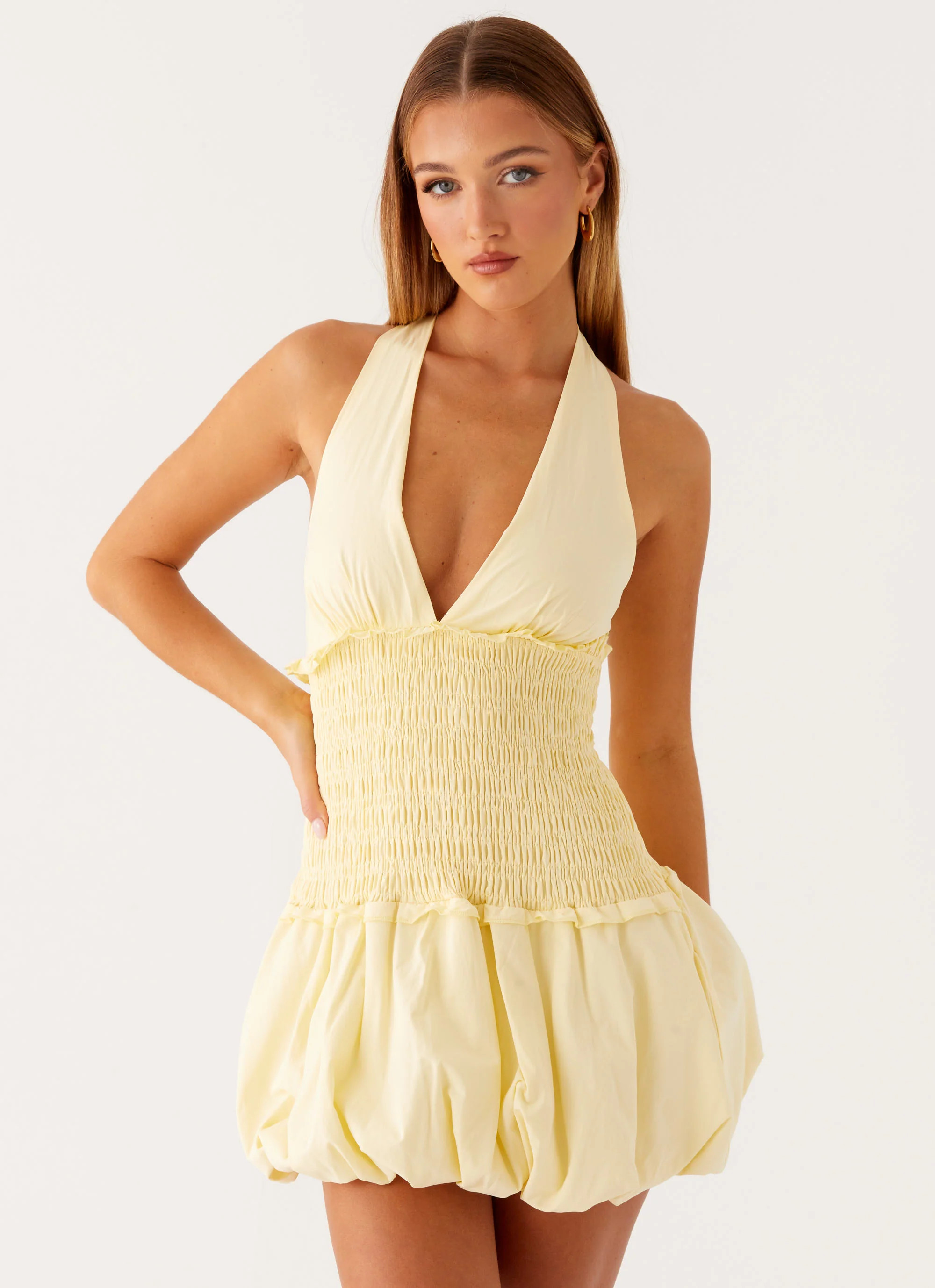 Dimi Bubble Mini Dress - Yellow | Peppermayo (Global)