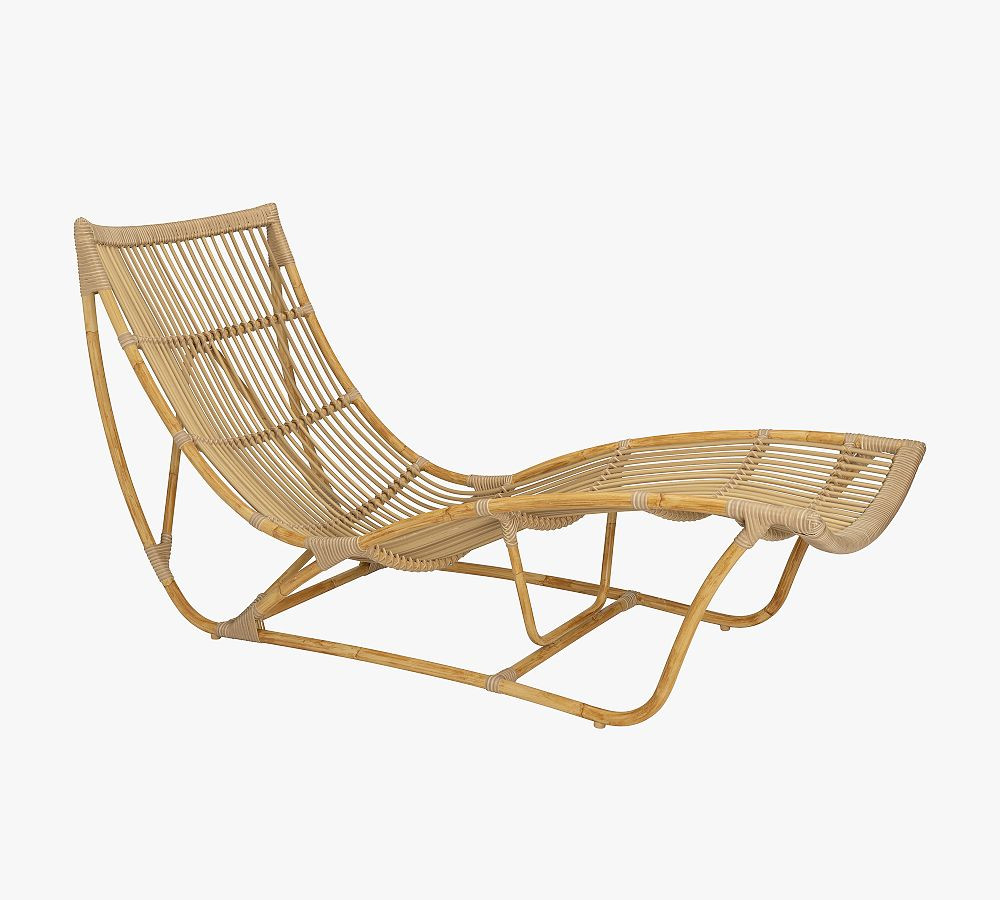 Michelangelo Rattan Outdoor Single Chaise Lounge | Pottery Barn (US)