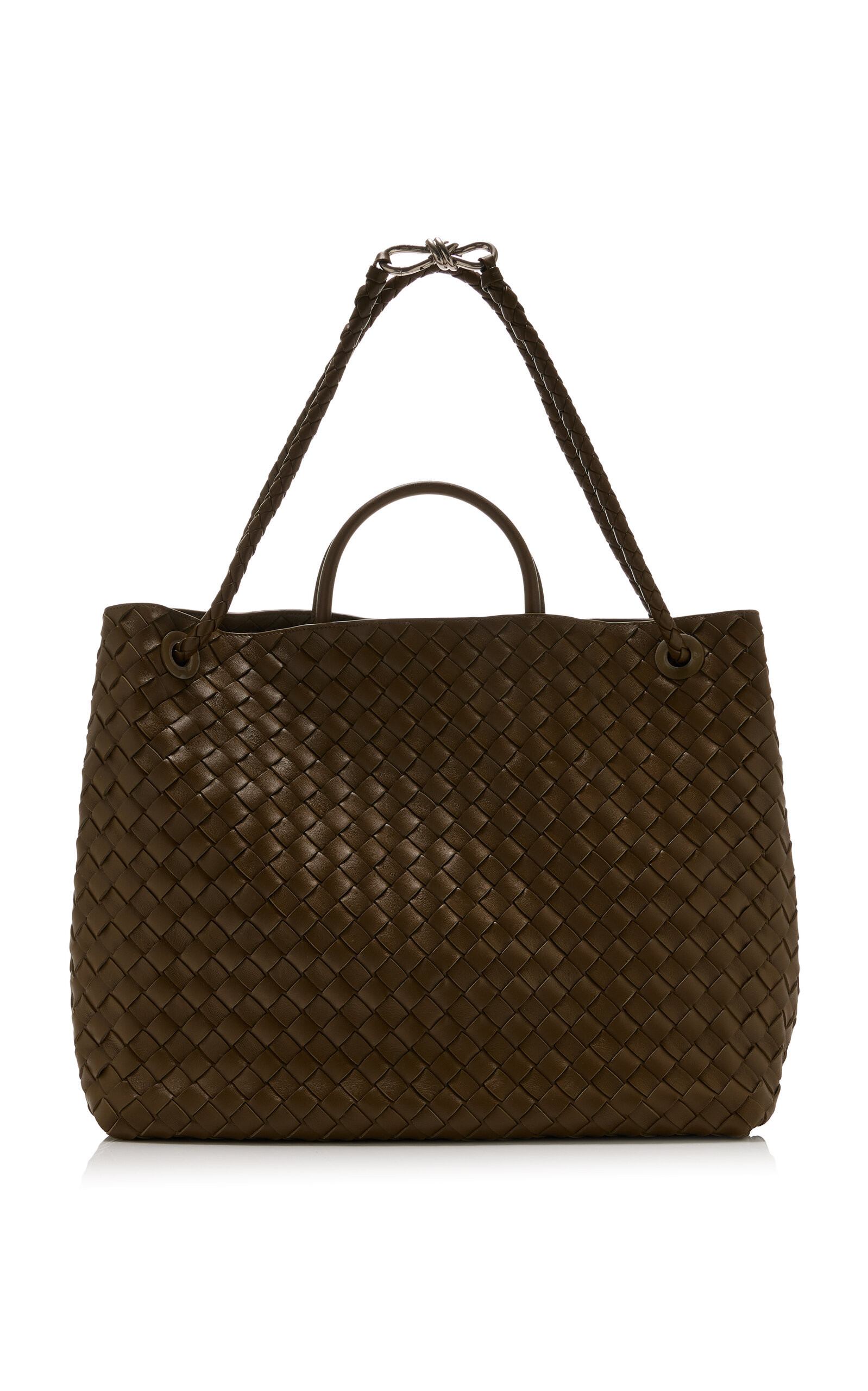 Bottega Veneta - Large Andiamo Intrecciato Leather Tote Bag - Brown - OS - Moda Operandi | Moda Operandi (Global)