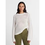 Time and Tru Women’s Textured Cotton Sweater with Long Sleeves, Lightweight, Sizes XS-XXXL | Walmart (US)