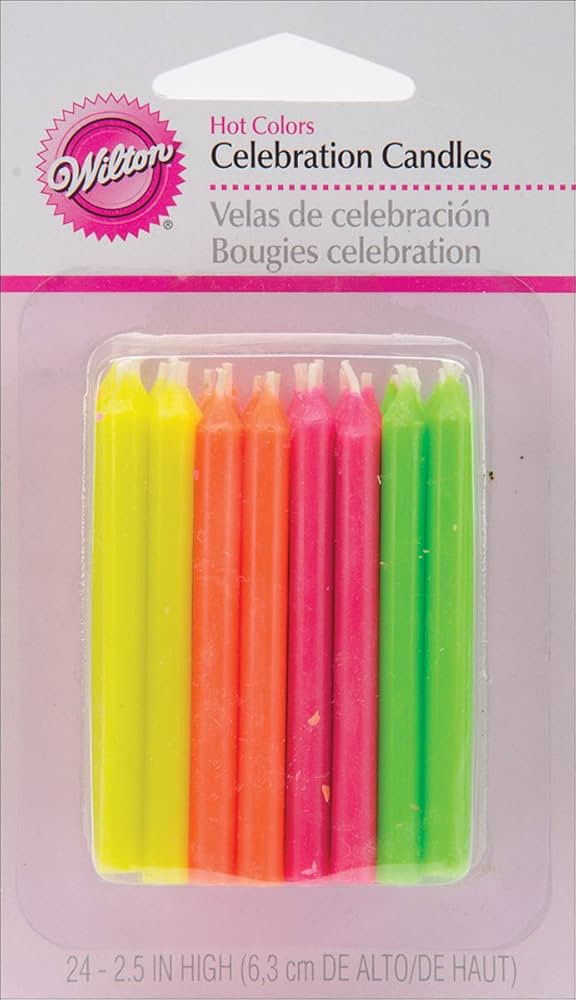 Wilton Birthday Candles, 2.5-Inch, Hot Colors, 24-Pack | Amazon (US)
