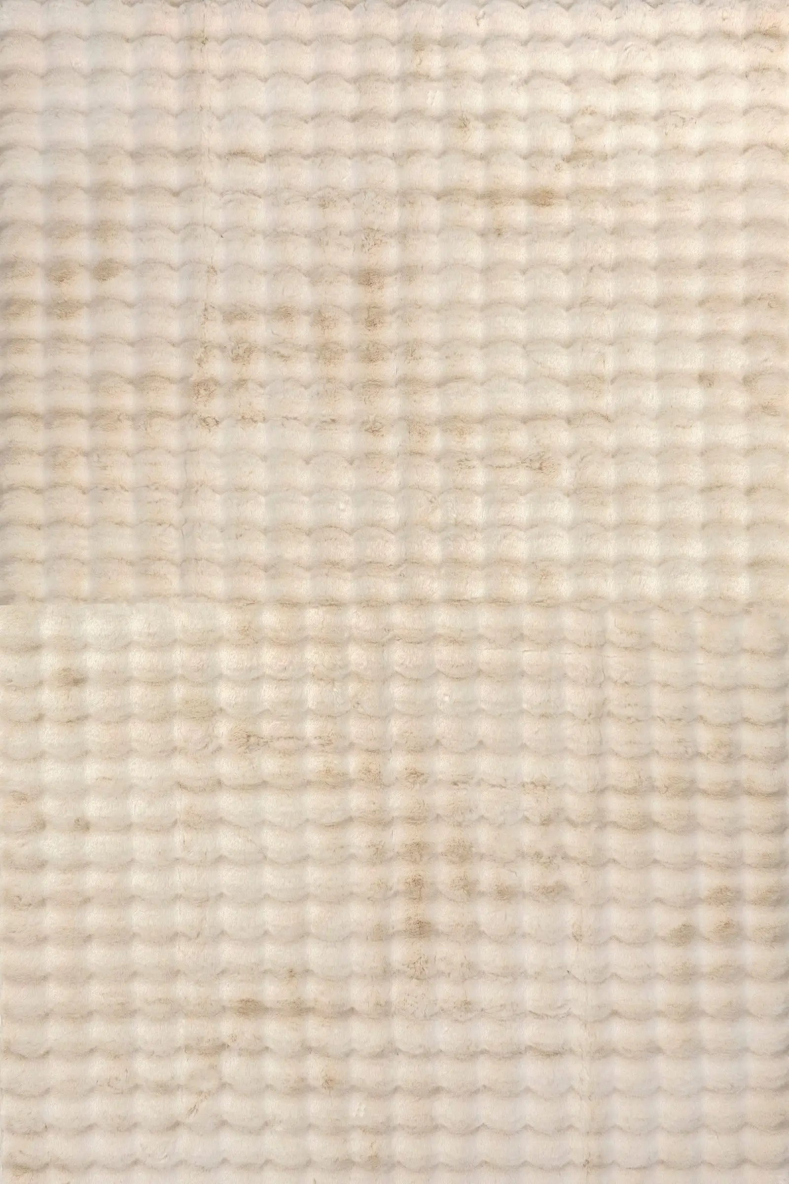 Ivana Checkered Plush Cloud Washable Rug | Off White | Rugs USA
