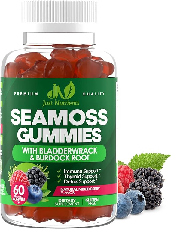 Sea Moss 3000mg Gummies with Bladderwrack and Burdock Root - Natural Irish Sea Moss Superfood for... | Amazon (US)