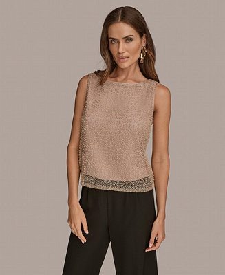 Donna Karan New York Women's Sleeveless Boat Neck Tank Top - Macy's | Macy's