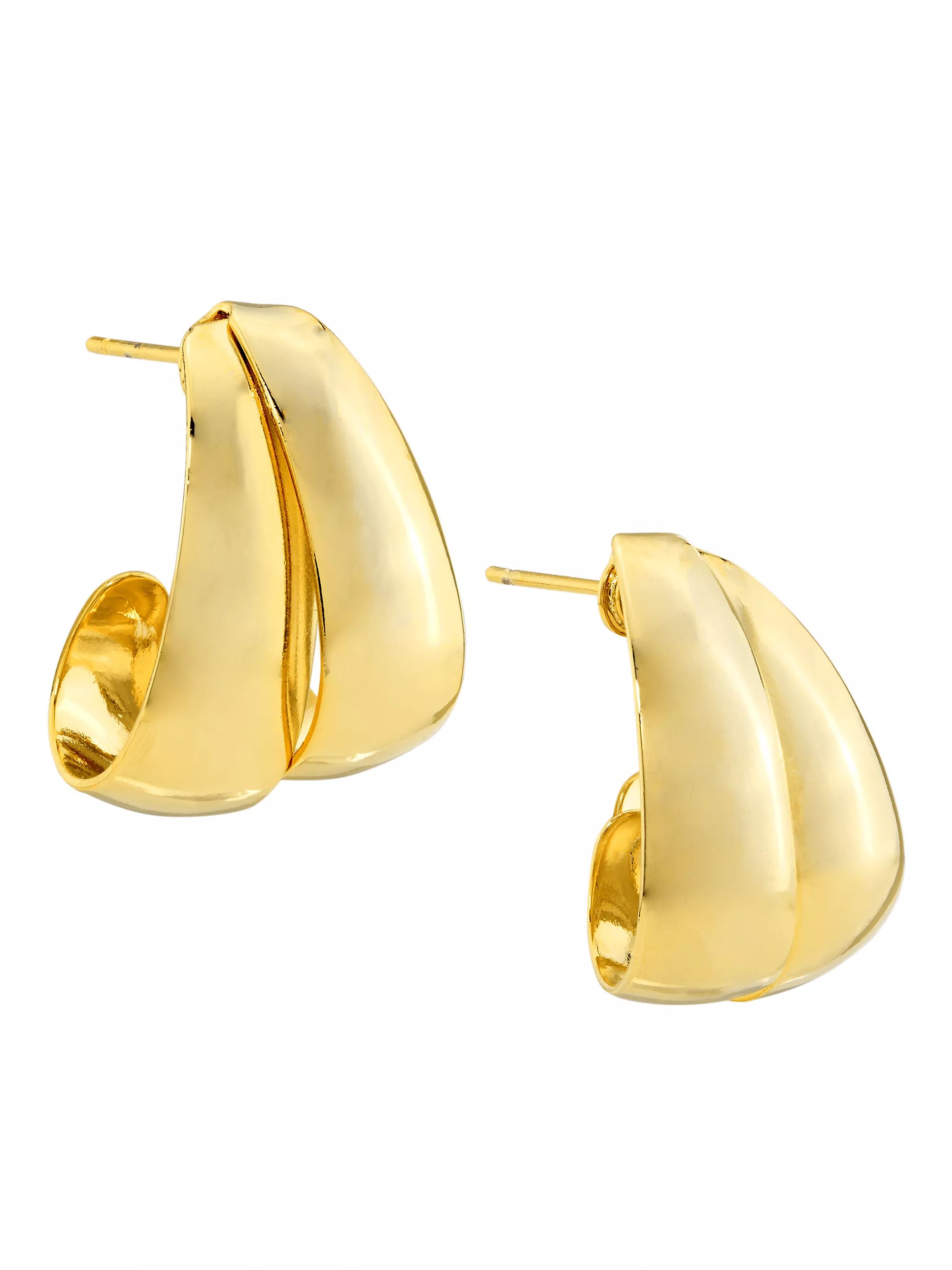 Gina 14K Gold-Plated Double Hoop Earrings | Saks Fifth Avenue