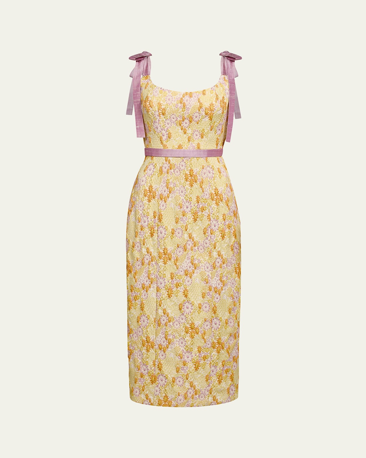 Acacia Belted Daisy Brocade Corset Dress | Bergdorf Goodman