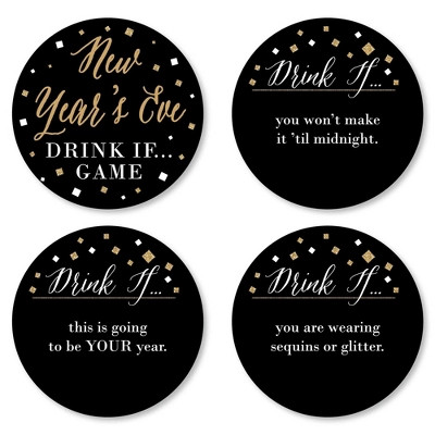 Big Dot of Happiness Drink If New Year's Eve - Gold - New Years Eve Party Game - Set of 24 | Target