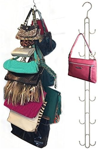 Over Door Hanging Purse Storage Organizer - Purse Hanger for Closet HEAVY DUTY CHROME, Holds 50lb... | Amazon (US)