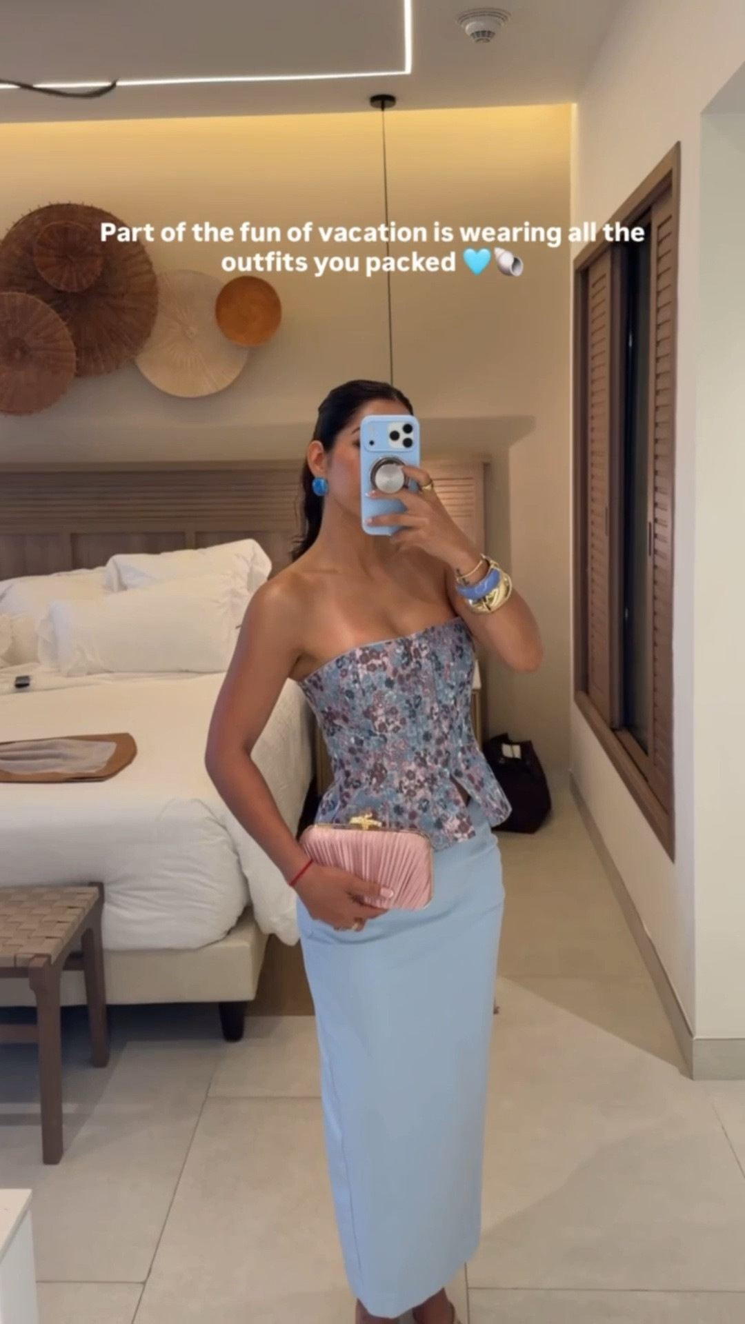 What I wore on vacation 🐚☀️

My entire outfit is from Revolve! Wearing a strapless pink and blue top with a light blue midi skirt. Perfect to wear as a vacation dinner outfit!


Beach vacation outfit, vacation outfits, elevated style, midi skirt outfit, summer outfit ideas

#LTKSeasonal #LTKootd #LTKSaleAlert