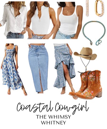 The coastal cowgirl trend is so good to me. Although I definitely think that most of these pieces are closet staples. 
Denim romper 
Maxi skirt
Floral skirt
Tank top
Sweater tank
Cowgirl boots
Easter dress
Whitney
The Whimsy Whitney

Follow my shop @TheWhimsyWhitney on the @shop.LTK app to shop this post and get my exclusive app-only content!

#liketkit #LTKstyletip #LTKunder50 #LTKSeasonal
@shop.ltk
https://liketk.it/44HUr

#LTKcurves #LTKswim #LTKfit