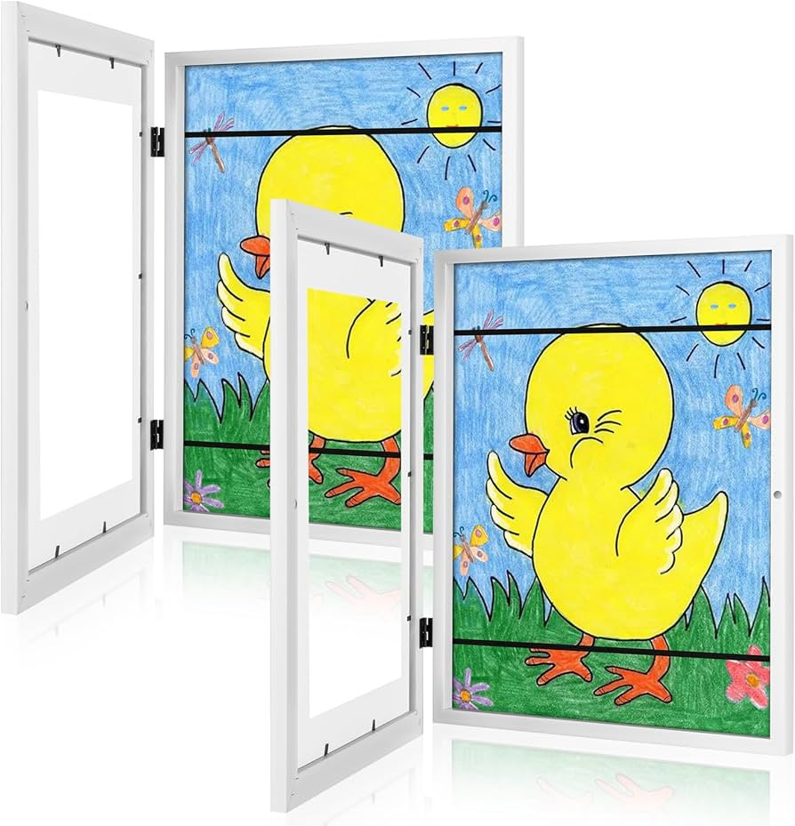 [2-Pack] Kids Art Frames, 10x12.5 Front Opening Kids Artwork Frames Changeable, White Artwork Dis... | Amazon (US)