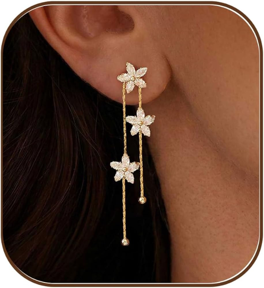 Dangle Earrings for Women, Formal Teardrop Drop Earrings Dainty Wedding Bridal Dangling Earrings ... | Amazon (US)
