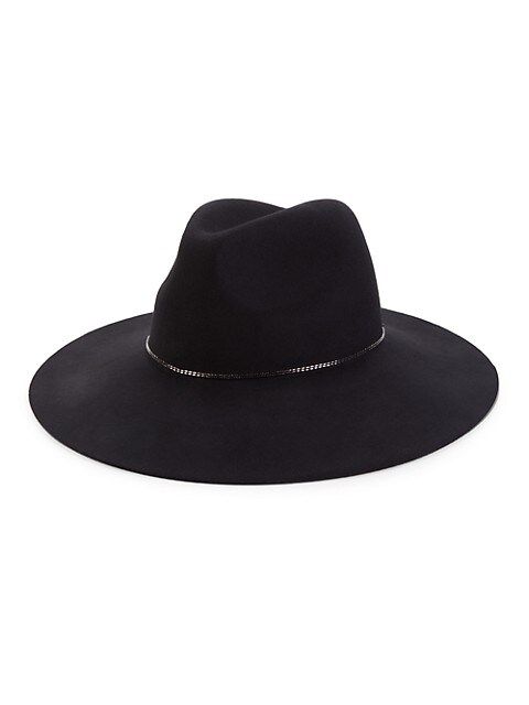 ​Chain-Embellished Wool Fedora | Saks Fifth Avenue OFF 5TH