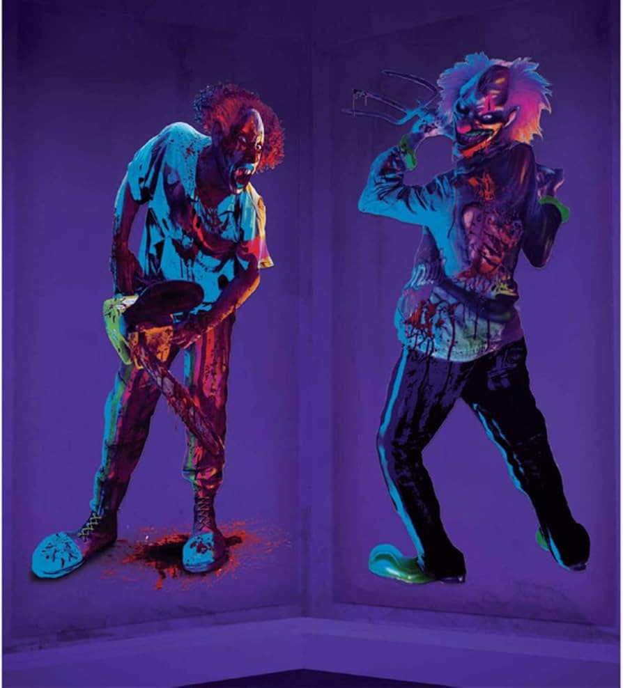 Creepy Multicolor Blacklight Carnival Add Ons Backdrop - 65" x 33.5" (Pack of 2) - Unique & UV Re... | Amazon (US)