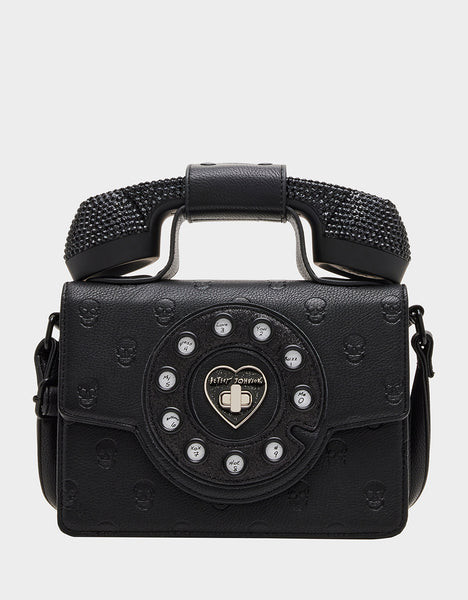KITSCH SKULLICIOUS PHONE BAG BLACK | Betsey Johnson