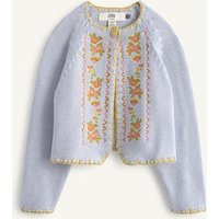 Zara - Cross-Stitch Floral Embroidered Knit Cardigan Limited Edition - Sky Blue - 8-9 Years (51,2 Inches) - Kids | Zara US