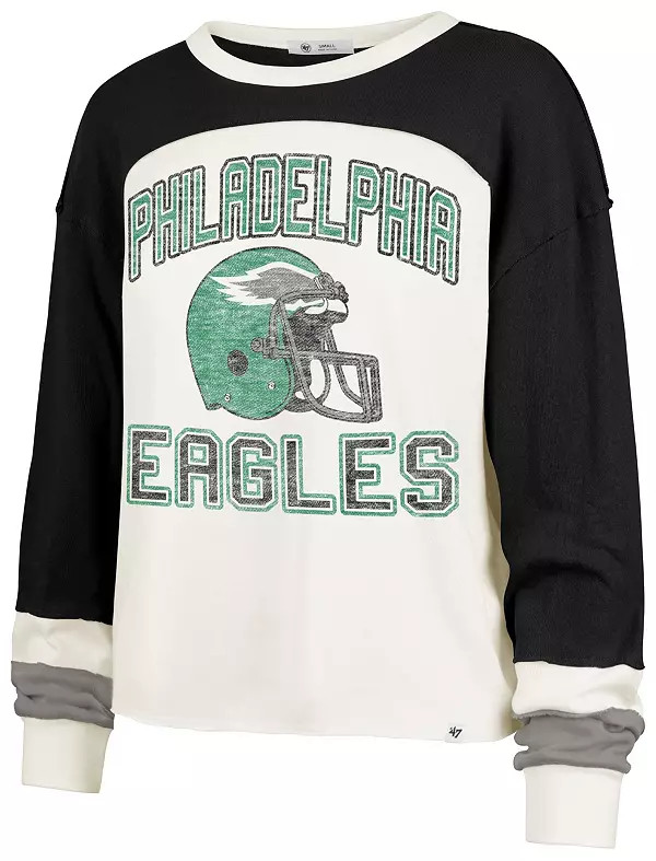 '47 Women's Philadelphia Eagles Curve Toni Sandstone Long Sleeve T-Shirt | Dick's Sporting Goods | Dick's Sporting Goods