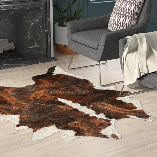Animal Print Hand-Tufted Faux Cowhide Brindle Area Rug | Wayfair Professional