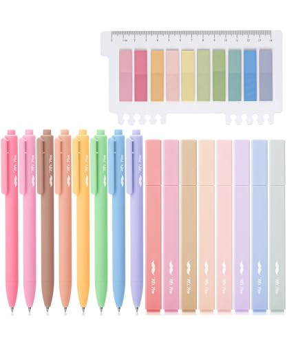 Mr. Pen Aesthetic 16 Pack Colored Gel Pens & 200 Sheets Sticky Tabs - No Bleed Highlighters for Bible Pages | Amazon (US)