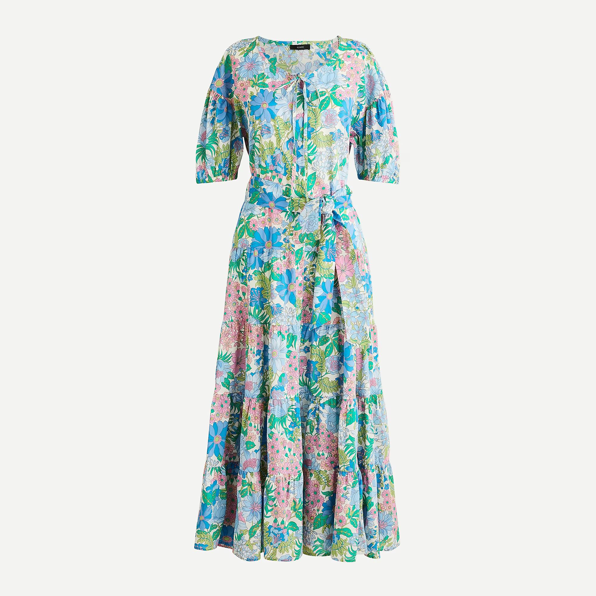 Cotton voile tiered maxi dress in fairy floral | J.Crew US