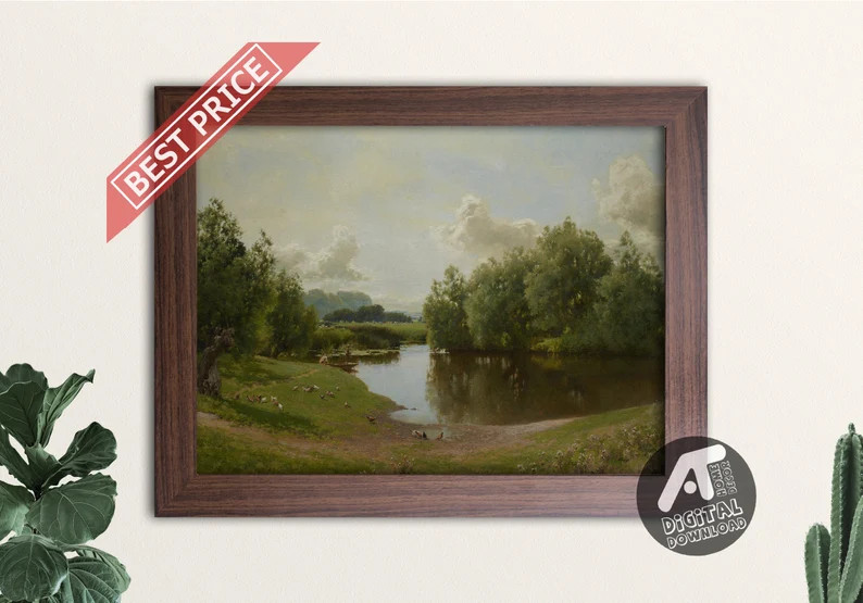 Vintage Landscape Painting Vintage Landscape Art Prints | Etsy | Etsy (US)