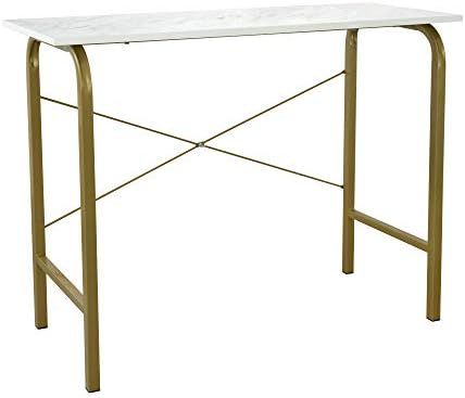 Amazon.com: Teamson Home Bella 40" Modern Home Office Study Computer Desk with Gold Metal Legs an... | Amazon (US)