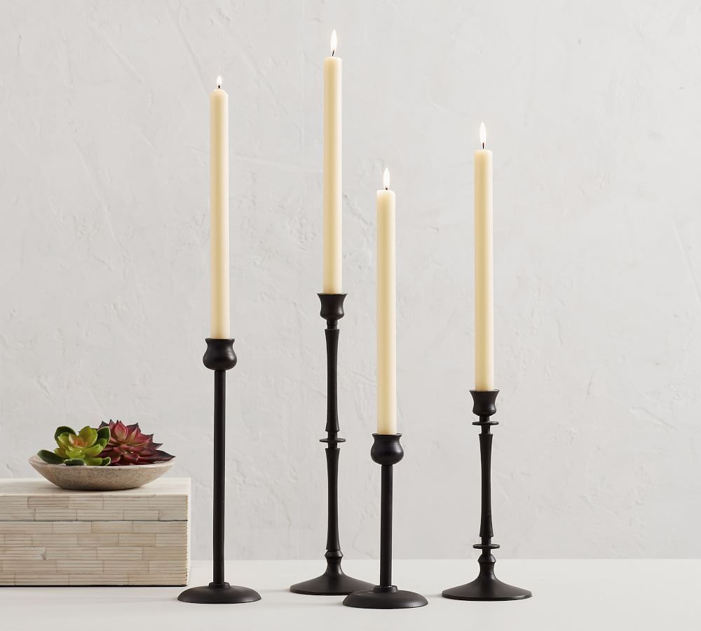 Booker Taper Candleholders - Bronze, Set of 4 | Pottery Barn (US)